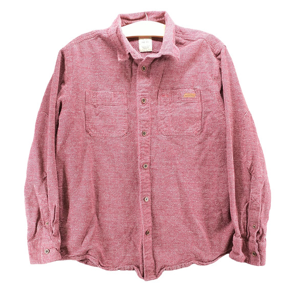 Dickies Men's Button Up Shirt Red Large Long Sleeve Chest Pocket Cotton Casual - Picture 1 of 12